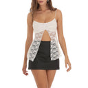 Top camisola de encaje floral con lazo y dobladillo con abertura de Fairycore