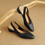 Genuine Leather Low Heel Sandals for Women - Summer Comfort with Style