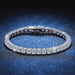 Platinum Silver Plated Moissanite Bracelet Full Row - Dazpy