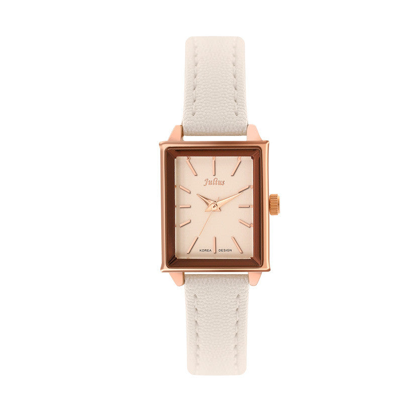 Julius Rectangular Simple Art Retro Wild Belt Quartz Watch Waterproof Ladies Watch - Dazpy