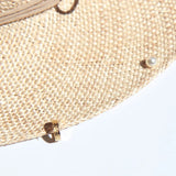 Raffia Sun Hat with Chain and Pin Detail