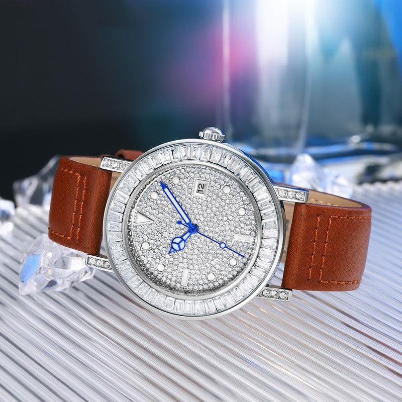 Special Interest Light Luxury Women's Watch Round Diamond Quartz - Dazpy