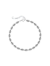 925 Sterling Silver Geometric Cut Rice Ball Bracelet - Dazpy