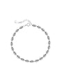 925 Sterling Silver Geometric Cut Rice Ball Bracelet - Dazpy