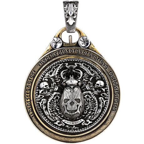 Scarab Mechanism Wandering Coin Pendant Male Necklace Female - Dazpy