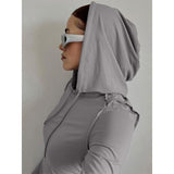 Slim Fit Asymmetrical Cropped Hoodie