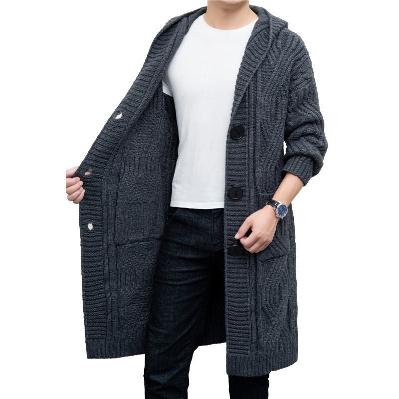 Loose Korean Men's Warm Jacket Knitted Cardigan Fashion