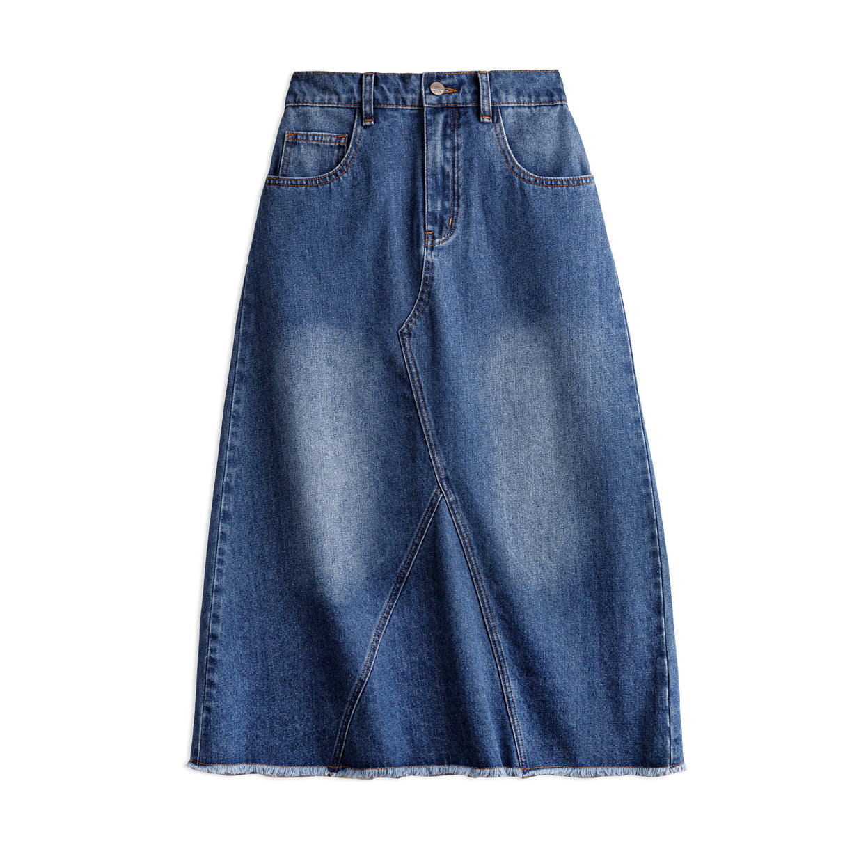 Asymmetrischer Denim-A-Linienrock im Vintage-Waschstil für Damen