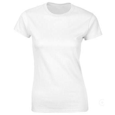 Kurzärmliges Damen-T-Shirt aus 100 % Baumwolle, einfarbig