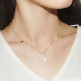 S925 Sterling Silver Necklace With Diamond Clavicle Chain Female - Dazpy