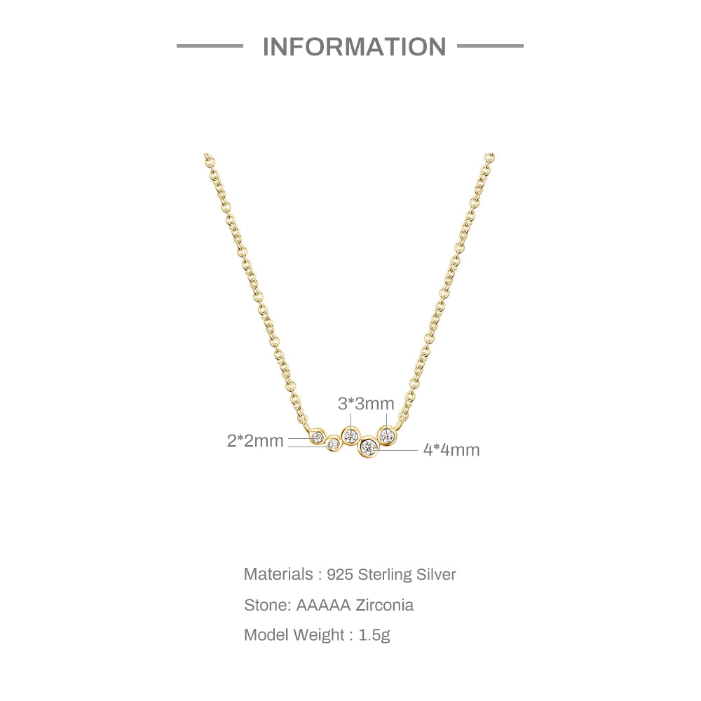 Single Row Diamond Collarbone Necklace - Dazpy