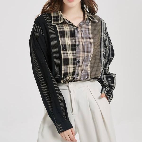 Plaid Shirt Women Streetwear