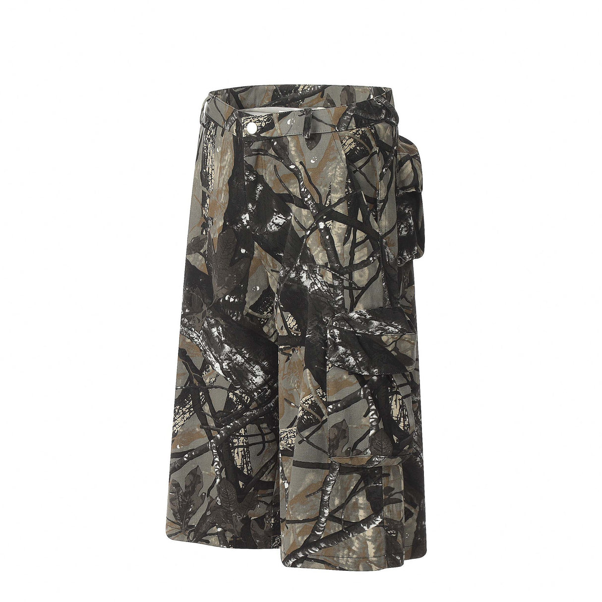 American-style Multi-pocket Camouflage Denim Shorts