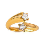 18K Gold Plated Asymmetric Pentagram Zirconia Open Ring