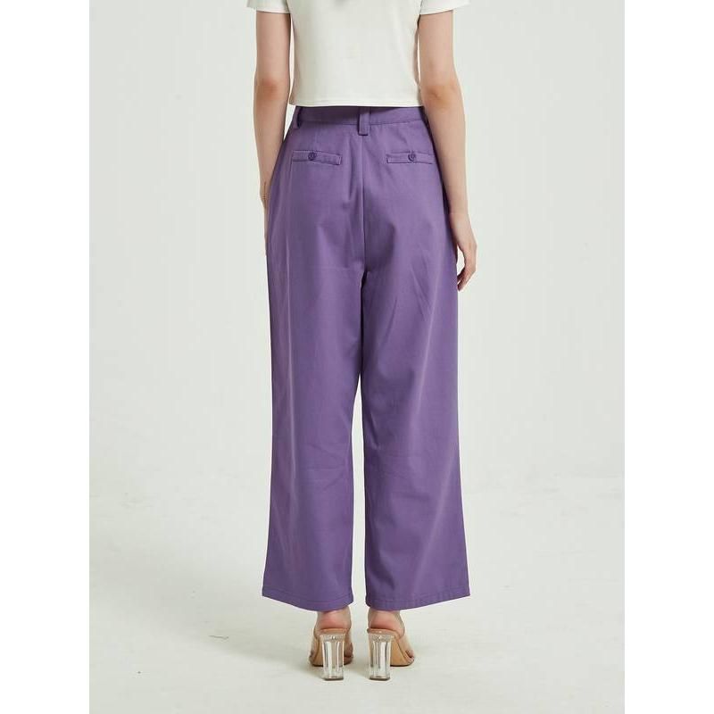 High-Waist Wide Leg Vintage Style Trousers