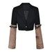 Blazer elegante de mezclilla con patchwork