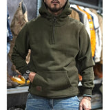 Half Open Collar Hooded Men's Sweater