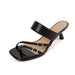 Offene Sandalen aus Leder mit hohem Absatz