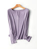 Elegant Square Neck Long Sleeve Tee