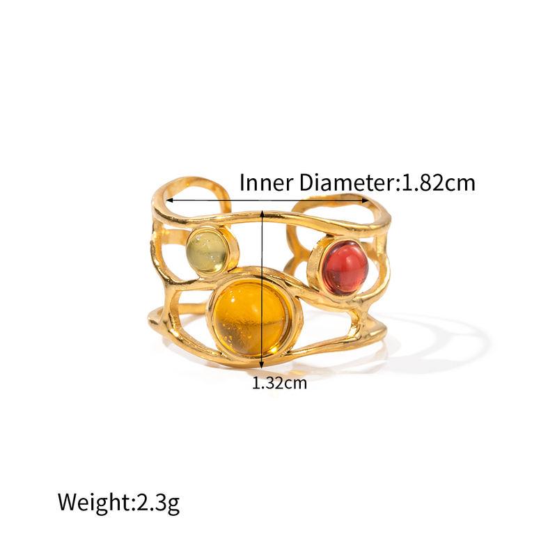 Offener Ring aus 18 Karat Edelstahlgeflecht mit Harzdiamant - Wasserdichtes und elegantes Partyaccessoire