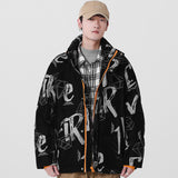 Men's Korean-style Full Printed Thickened Warm 90 White Duck Down Jacket