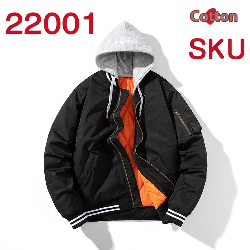 American Street Fashion Kapuzenjacke Volltonfarbe Druck Bestickte Baseballuniform