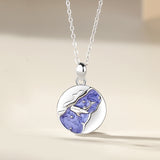 Whale and Deer Couple Necklace Round Geometric Coin Pendant - Dazpy