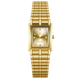 Reloj de pulsera de acero dorado de lujo