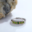 S925 Sterling Silver Inlaid Natural Diopside Universal Ring - Dazpy