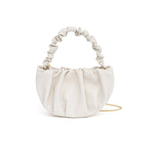 Luxurious Sheepskin Pleated Crossbody Bag