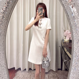 Commuting Elegant Slimming Work High Sense Elegant Short Sleeve A- Line Dress