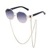 Gafas de sol octogonales vintage con cadena