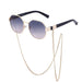 Achteckige Vintage-Sonnenbrille mit Kette