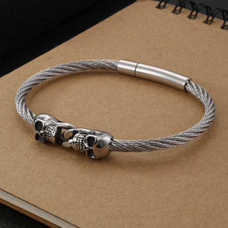 Skull Titanium Steel Bracelet Vintage - Dazpy