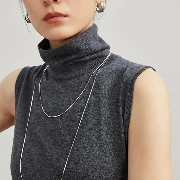 Merino Wool Turtleneck Vest