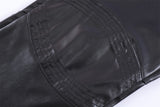 Solid Colour Shiny PU Leather Trousers Men's Punk Rock Loose