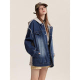 Women's Hoodied Denim Coat