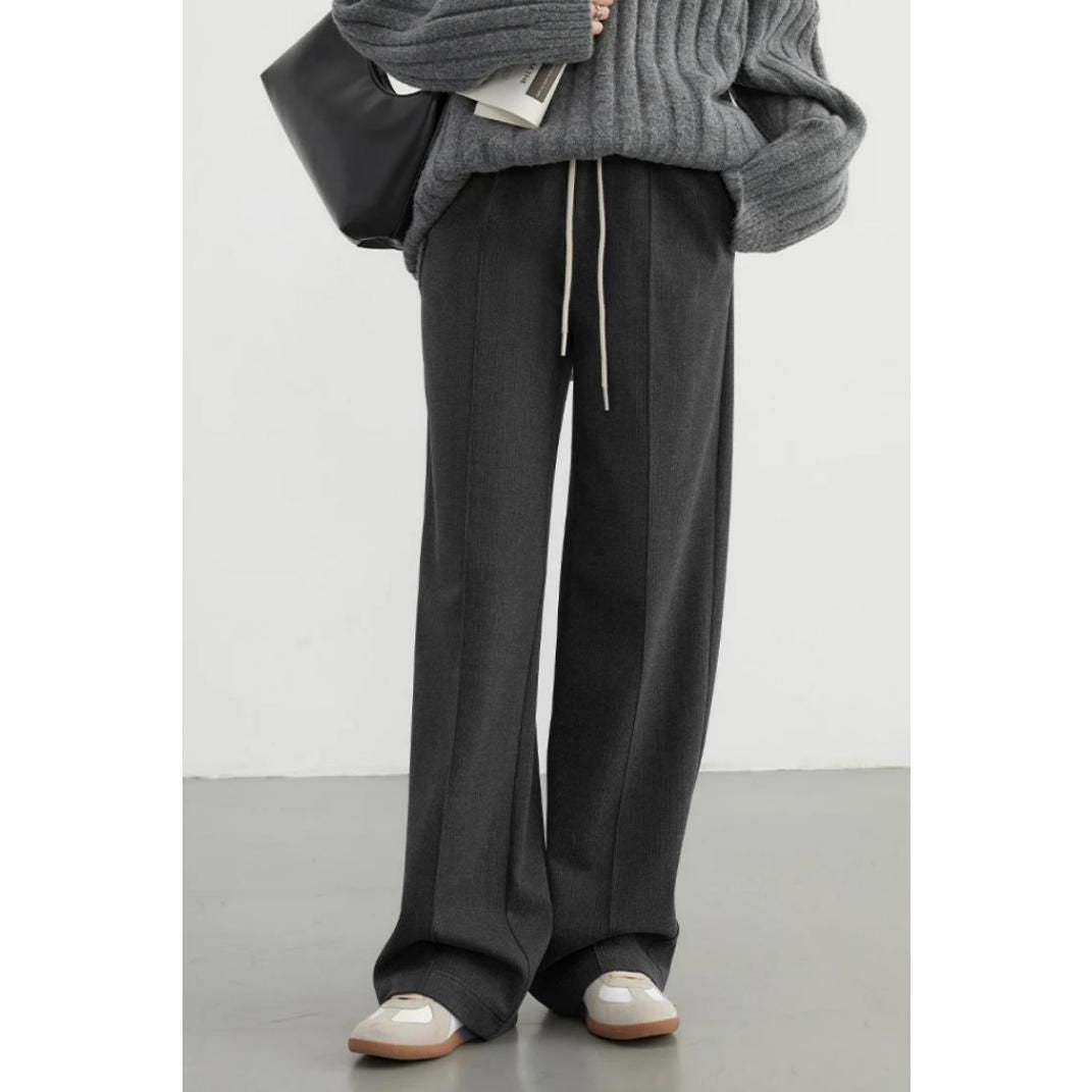 High Waist Striped Wide Leg Pants for Women