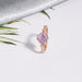 Natural Amethyst S925 Sterling Silver Gold-plated Sugar Tower Ring - Dazpy