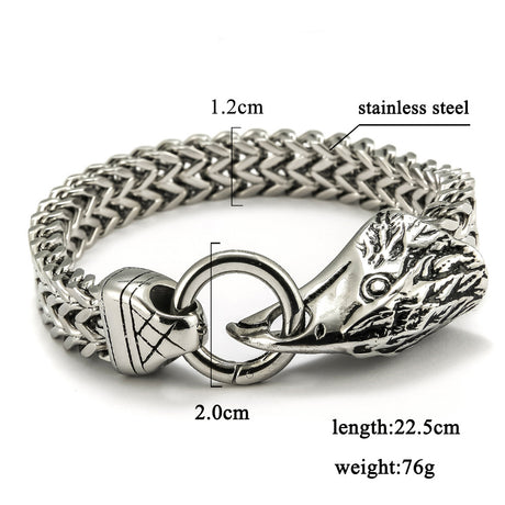 Men's Stainless Steel Eagle Head Bracelet - Dazpy