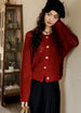 Vintage Rot Locker sitzende Strickjacke