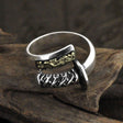 S925 Silver Retro Distressed Ring Men - Dazpy