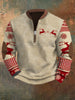 Zipper Men's 3D Printed Half Zipper Sweater