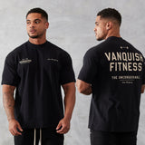 Herren Fitness Sport T-Shirt aus reiner Baumwolle mit Rundhalsausschnitt und kurzen Ärmeln