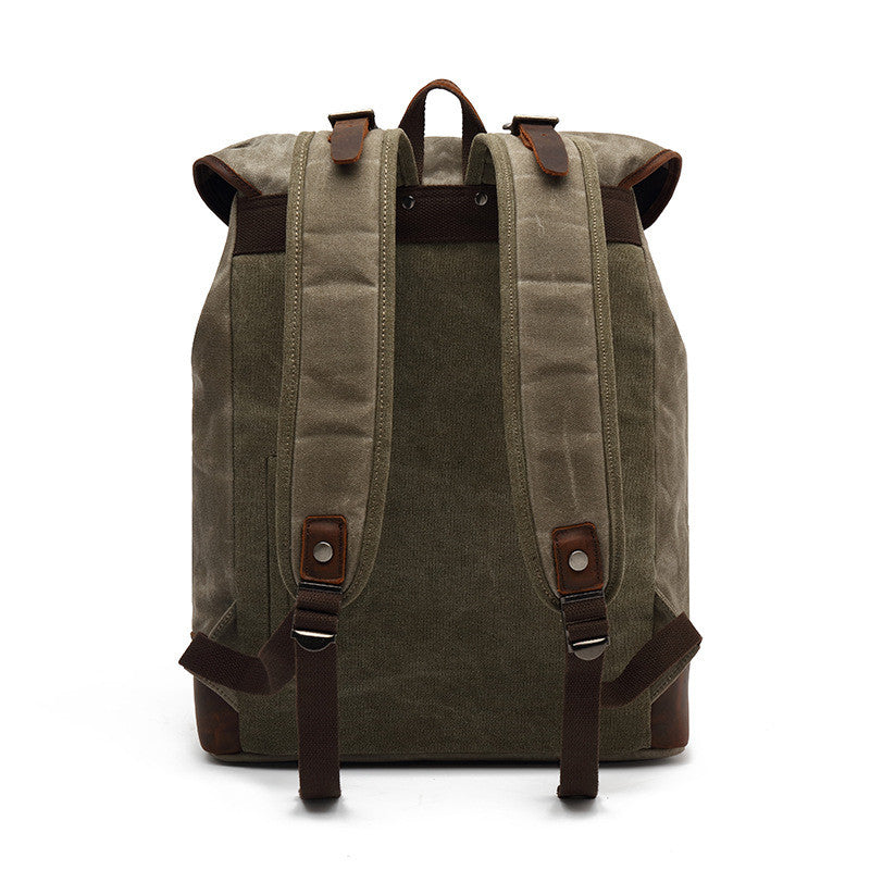 Vintage Waterproof Rucksack Leather Travel Backpack - Dazpy