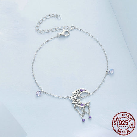 Moon Dreamcatcher Bracelet Sterling Silver - Dazpy