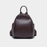 Elegant Deep Coffee Women’s Leather Backpack – Premium Cowhide Double Shoulder Bag