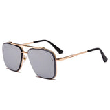 Gafas de sol clásicas vintage cuadradas: gafas de sol de lujo con montura de metal y protección UV400 para hombres y mujeres