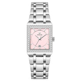 Grip Love Belt Diamond Waterproof Square Steel Band Quartz Women's Watch - Dazpy