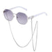 Achteckige Vintage-Sonnenbrille mit Kette